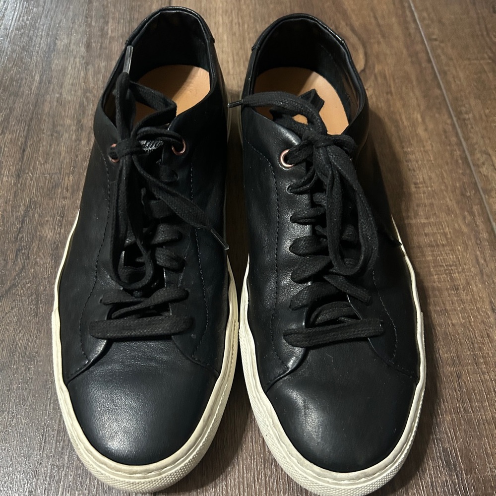 Good Man Brand Black Leather Edge Sneakers Made in Italy